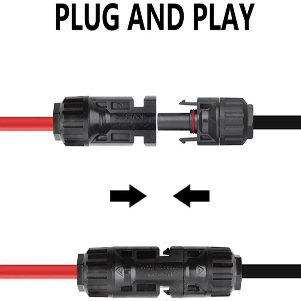 12AWG 16.4FT Solar Extension Cables Wires with Female and Male MC4 Connectors - Image 4