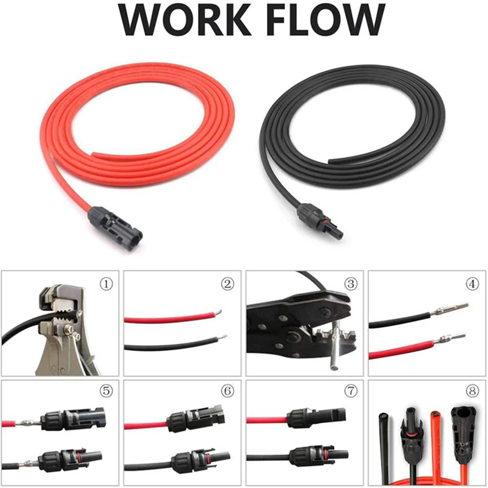 12AWG 16.4FT Solar Extension Cables Wires with Female and Male MC4 Connectors - Image 5
