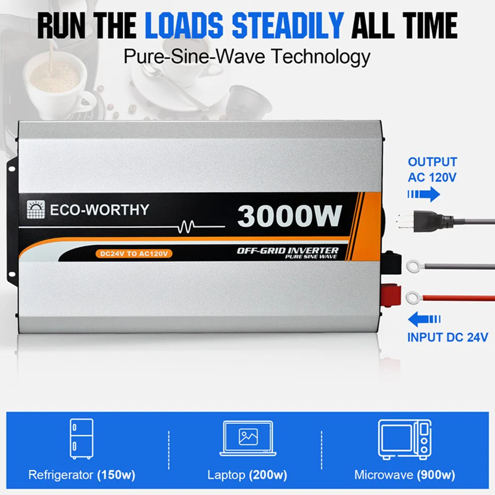 3000W Off Grid Pure Sine Wave Inverter 24V to 110V - Image 6
