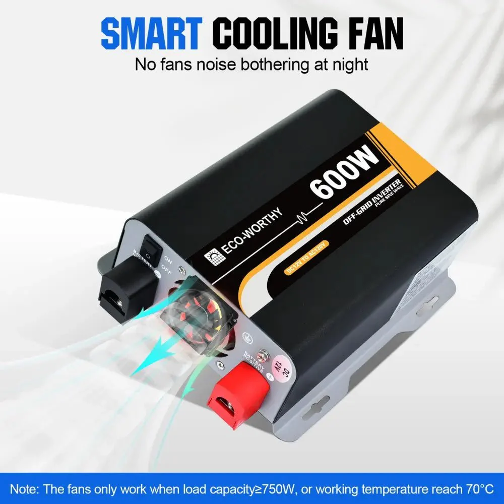 600W Off Grid Pure Sine Wave Inverter 12V to 110V - Image 6