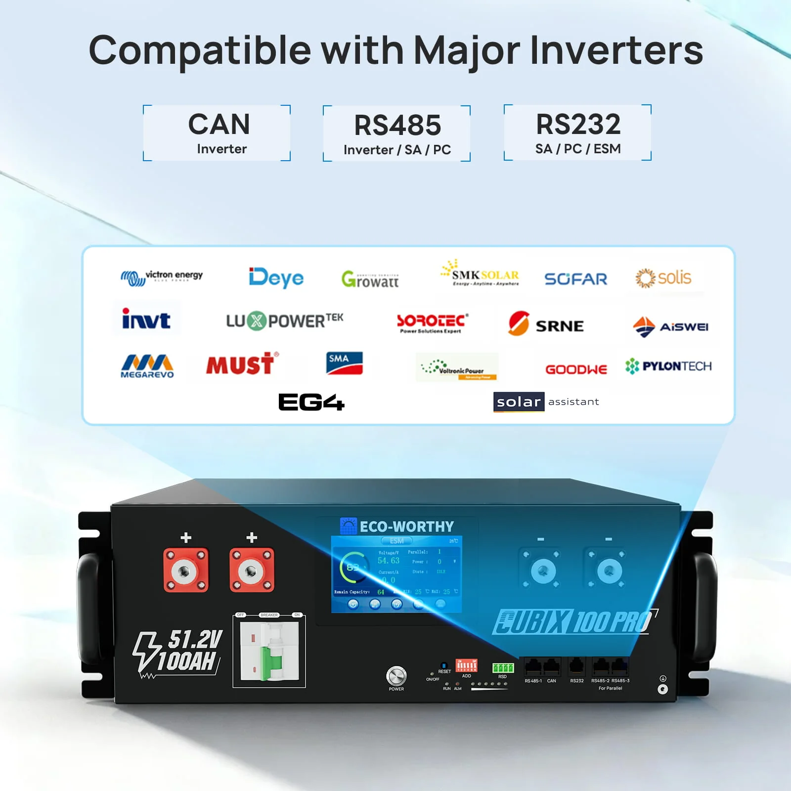 Eco-Worthy Cubix 100 Pro | 51.2V 100Ah Server Rack Battery | -4℉ Charge Available - Image 10